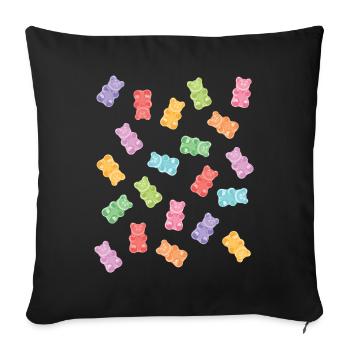 gummy gums candy sweets - Sofa pillowcase 17,3'' x 17,3'' (45 x 45 cm) - black - Front