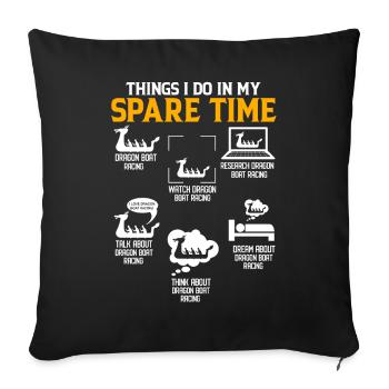 Drôle de pagaie de course de bateau-dragon récréatif - Housse de coussin décorative 45 x 45 cm - noir - Devant