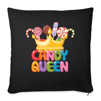 Candyqueen Fruit Gomme Bonbons Bonbons - Housse de coussin décorative 45 x 45 cm - noir - Devant