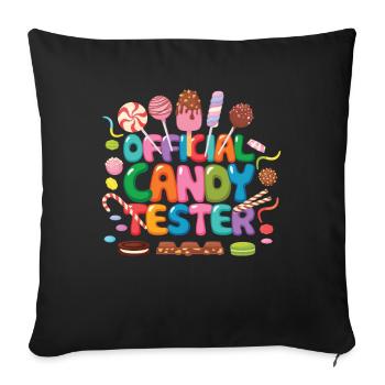 Candytester Gomme aux fruits Candy Candy - Housse de coussin décorative 45 x 45 cm - noir - Devant