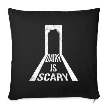 Les produits laitiers sont effrayants Lait drôle drôle - Housse de coussin décorative 45 x 45 cm - noir - Devant