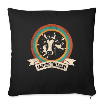 Lactose Tolerant Milch Lustig Funny - Sofakissenbezug 45 x 45 cm - Schwarz - Vorne