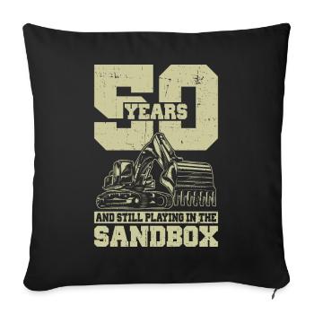 50 Birthday Excavator Driver - Sofa pillowcase 17,3'' x 17,3'' (45 x 45 cm) - black - Front