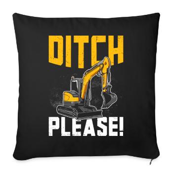 Funny Excavator Driver Heavy Equipment HEO - Sofa pillowcase 17,3'' x 17,3'' (45 x 45 cm) - black - Front