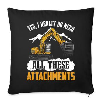 Funny Excavator Operator Birthday HEO - Sofa pillowcase 17,3'' x 17,3'' (45 x 45 cm) - black - Front