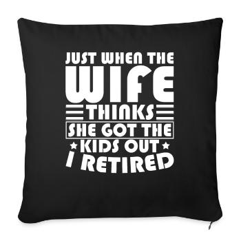 Pensioner pension - Sofa pillowcase 17,3'' x 17,3'' (45 x 45 cm) - black - Front