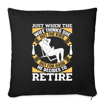 Pensioner Pension Funny - Sofa pillowcase 17,3'' x 17,3'' (45 x 45 cm) - black - Front
