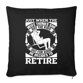 Pensioner pension funny - Sofa pillowcase 17,3'' x 17,3'' (45 x 45 cm) - black - Front