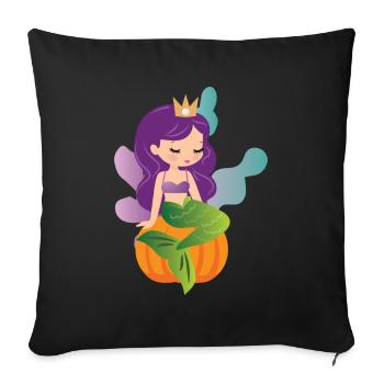 Mermaid Pumpkin Halloween Costume - Housse de coussin décorative 45 x 45 cm - noir - Devant