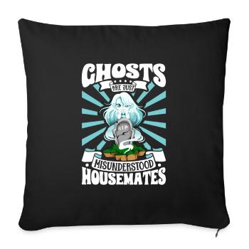 Les fantômes ne sont que des colocataires - chasseurs de fantômes - Housse de coussin décorative 45 x 45 cm - noir - Devant