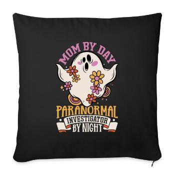 Maman est une chasseuse de fantômes - Housse de coussin décorative 45 x 45 cm - noir - Devant
