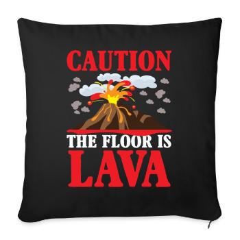 Attention Le sol est Lava Championship Kids - Housse de coussin décorative 45 x 45 cm - noir - Devant