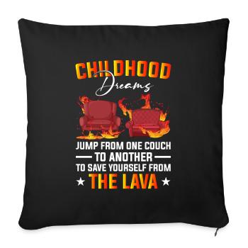Enfants Rêves Srpingen Canapé Le sol est en lave - Housse de coussin décorative 45 x 45 cm - noir - Devant