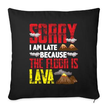 Ground Is Lava Volcano Lover Jeux de volcano - Housse de coussin décorative 45 x 45 cm - noir - Devant