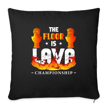 Le sol est Lava Championship Pompéi - Housse de coussin décorative 45 x 45 cm - noir - Devant