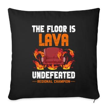Le sol est le champion régional invaincu de lave - Housse de coussin décorative 45 x 45 cm - noir - Devant