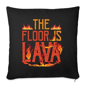 Le sol est Lava Volcano Games Championships - Housse de coussin décorative 45 x 45 cm - noir - Devant