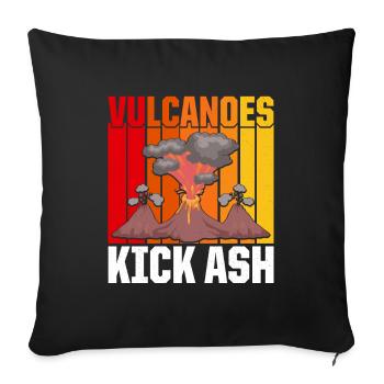 Retro Volcanoes Kick Ash Geologe Vintage Vulkan - Sofakissenbezug 45 x 45 cm - Schwarz - Vorne