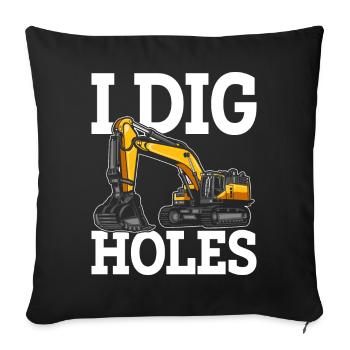 Funny Excavator Driver Heavy Equipment HEO - Sofa pillowcase 17,3'' x 17,3'' (45 x 45 cm) - black - Front