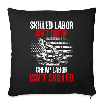 Funny excavator operator HEO - Sofa pillowcase 17,3'' x 17,3'' (45 x 45 cm) - black - Front