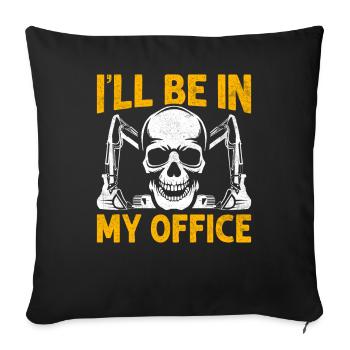 Funny excavator operator HEO - Sofa pillowcase 17,3'' x 17,3'' (45 x 45 cm) - black - Front