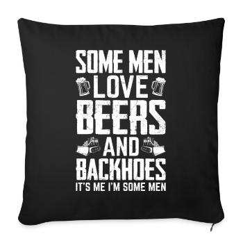 Funny excavator operator HEO - Sofa pillowcase 17,3'' x 17,3'' (45 x 45 cm) - black - Front