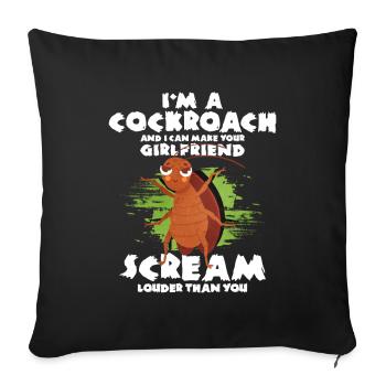 Cockroach - Sofa pillowcase 17,3'' x 17,3'' (45 x 45 cm) - black - Front