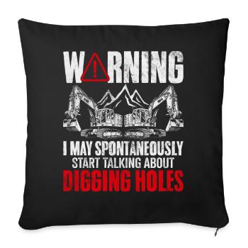Funny Excavator Driver Heavy Equipment HEO - Sofa pillowcase 17,3'' x 17,3'' (45 x 45 cm) - black - Front