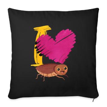 Cockroach - Sofa pillowcase 17,3'' x 17,3'' (45 x 45 cm) - black - Front