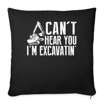 Funny Excavator Driver Heavy Equipment HEO - Sofa pillowcase 17,3'' x 17,3'' (45 x 45 cm) - black - Front