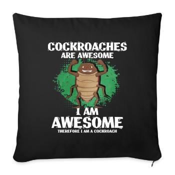 Cockroach - Sofa pillowcase 17,3'' x 17,3'' (45 x 45 cm) - black - Front
