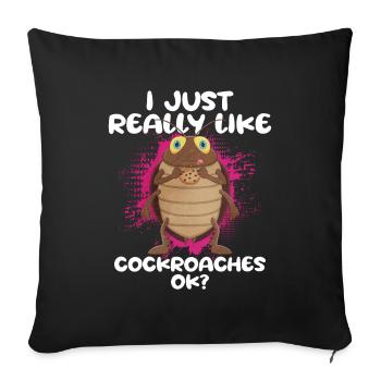 Cockroach - Sofa pillowcase 17,3'' x 17,3'' (45 x 45 cm) - black - Front