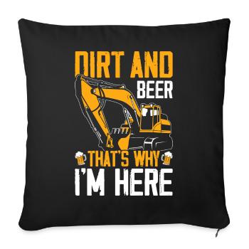 Funny excavator operator HEO - Sofa pillowcase 17,3'' x 17,3'' (45 x 45 cm) - black - Front