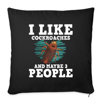 Cockroach - Sofa pillowcase 17,3'' x 17,3'' (45 x 45 cm) - black - Front