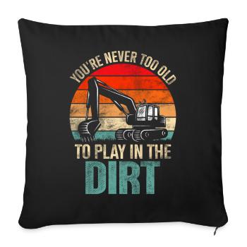 Funny excavator operator HEO - Sofa pillowcase 17,3'' x 17,3'' (45 x 45 cm) - black - Front