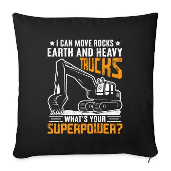 Funny excavator operator HEO - Sofa pillowcase 17,3'' x 17,3'' (45 x 45 cm) - black - Front