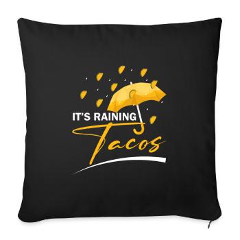 Pluies Tacos Cuisine mexicaine Taco Mardi - Housse de coussin décorative 45 x 45 cm - noir - Devant