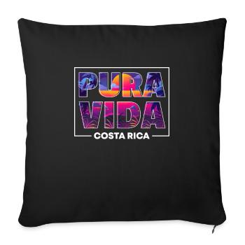 Pura Vida Costa Rica Amérique latine Costa Rica - Housse de coussin décorative 45 x 45 cm - noir - Devant