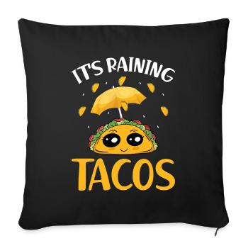 Pluies Tacos Cuisine mexicaine Taco Mardi - Housse de coussin décorative 45 x 45 cm - noir - Devant