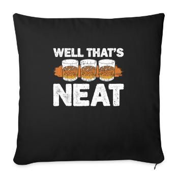Well That's Neat Scotch Lover Whiskey Glasses - Sofa pillowcase 17,3'' x 17,3'' (45 x 45 cm) - black - Front