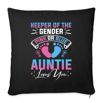 Baby Shower Genre Tante Gardienne du Sexe - Housse de coussin décorative 45 x 45 cm - noir - Devant