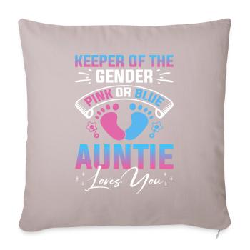 Baby Shower Genre Tante Gardienne du Sexe - Housse de coussin décorative 45 x 45 cm - taupe clair - Devant
