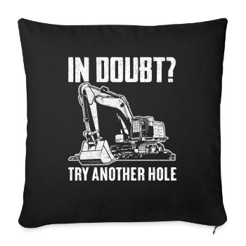 Funny excavator operator HEO - Sofa pillowcase 17,3'' x 17,3'' (45 x 45 cm) - black - Front
