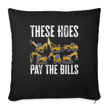 Drôle de conducteur d’excavatrice HEO - Housse de coussin décorative 45 x 45 cm - noir - Devant