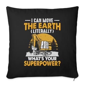 Funny excavator operator HEO - Sofa pillowcase 17,3'' x 17,3'' (45 x 45 cm) - black - Front