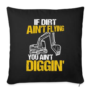 Funny excavator operator HEO - Sofa pillowcase 17,3'' x 17,3'' (45 x 45 cm) - black - Front