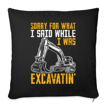 Funny excavator operator HEO - Sofa pillowcase 17,3'' x 17,3'' (45 x 45 cm) - black - Front