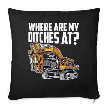 Funny excavator operator HEO - Sofa pillowcase 17,3'' x 17,3'' (45 x 45 cm) - black - Front