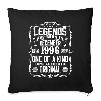 Né en Décembre 1996 Cadeau D’anniversaire 1996 - Housse de coussin décorative 45 x 45 cm - noir - Devant