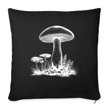 Mushroom Mushrooms Mushroom Mushroom - Sofa pillowcase 17,3'' x 17,3'' (45 x 45 cm) - black - Front